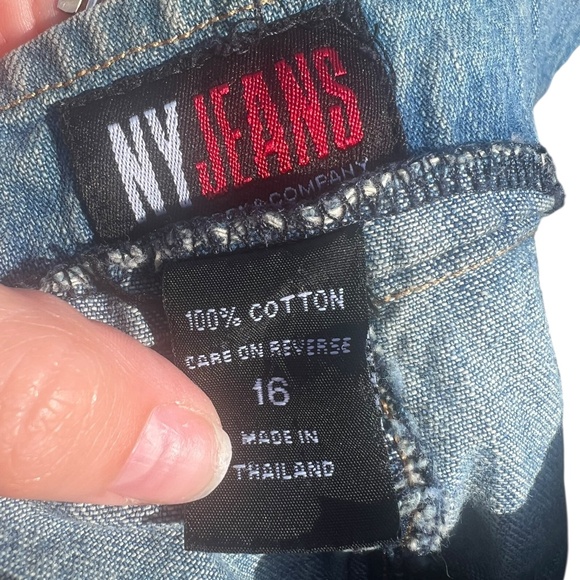 Vintage Cotton Denim Jean Midi Skirt Front Slit Size 16 Y2K - Picture 4 of 4